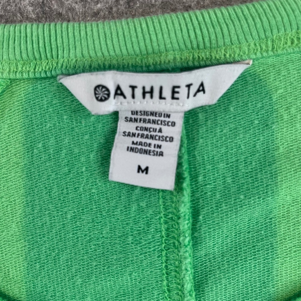 Athleta Women Coaster Luxe Sweatshirt Green Activewear Lounge M Thumbhole Soft - Picture 6 of 6